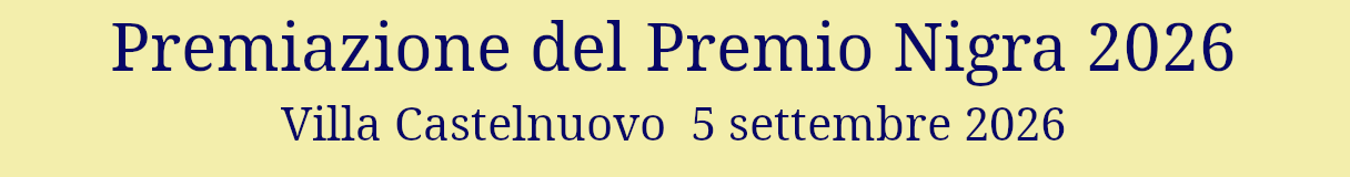 Premio Nigra 2026